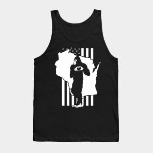 Wisconsin Bigfoot American Flag Tank Top